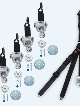 4 QRT-360 Retractors with Slide 'N Click Fittings; and Retractable Lap & Shoulder Belt Combo