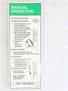 Braun DECAL-MANUAL INSTR NHTSA DPA PUB.USE_-2 (EA)