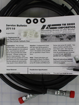 BRAUN HOSE ASSEMBLY 139 INCH / 3/16 INCH DIA W/ TWO GUARD KIT
