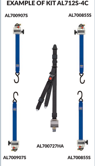 Sure-Lok Titan System Kit complete with S-Hooks and Occupant Restraint System (Slide N Click)