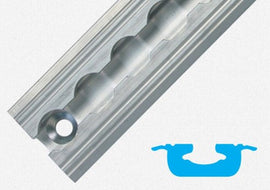 HD Series L Track, Non-Flanged, with Four 1/4" Countersunk Mounting Holes, 8" Long