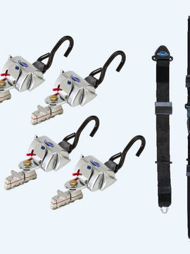 Q Straint System Deluxe; 4 QRT Deluxe Retractors with Manual Lap & Shoulder Belt (Series L Track)