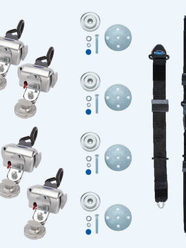 Q Straint System Deluxe; 4 QRT Deluxe Retractors with Slide 'N Click Fittings and Manual Lap & Shoulder Belt (Series SC)