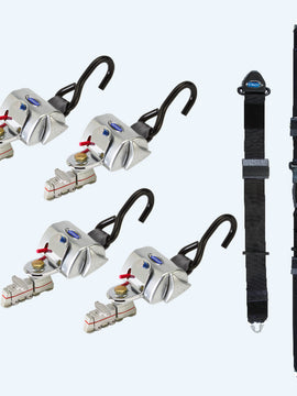 Q Straint System Standard Retractors; 4 QRT Standard Retractors with Manual Lap & Shoulder Belt (Series L Track)