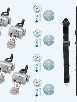 Q Straint System Standard Retractors; 4 QRT Standard Retractors with Slide 'N Click fittings; and Manual Lap & Shoulder Belt (Series SC)